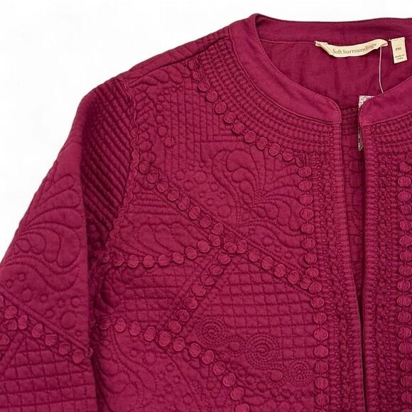 NWT Soft Surroundings Quilted Cropped Jacket Sz PM Boho Western Cottagecore - Picture 9 of 12